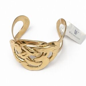 Worthington Gold Knot Cuff Bracelet Gold Tone Open Bangle, nwt